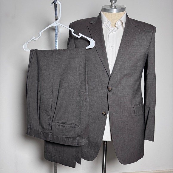 Jos. A. Bank Other - Jos. A. Bank Suit Mens 42L 36x33 Brown Solid 2-Button Wool Professional Business